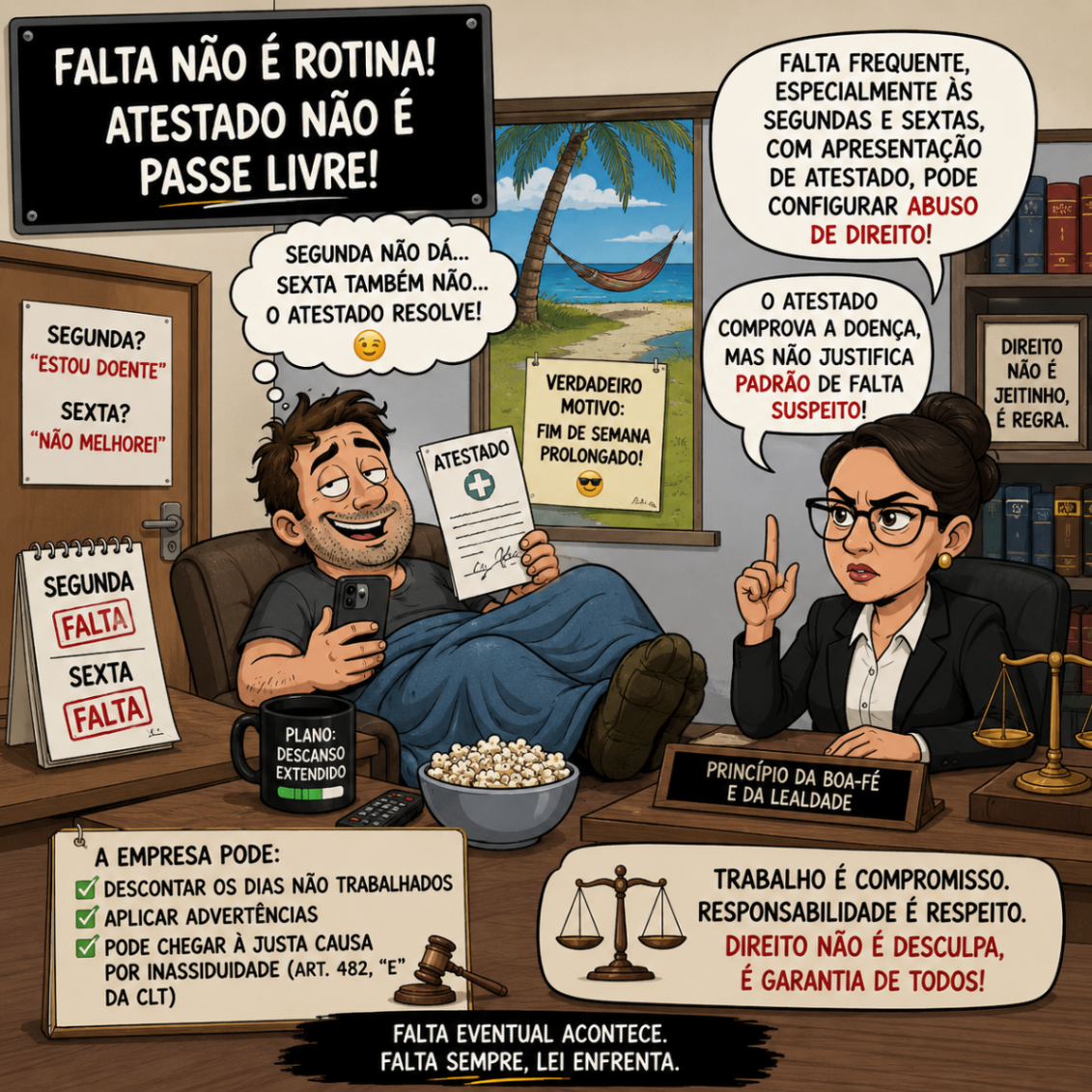 Charge sobre abuso de atestados e Direito Trabalhista